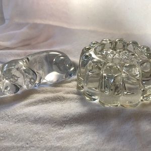 Dog and candle holder cristal figures